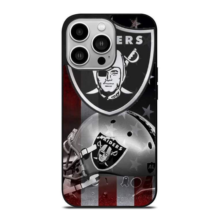 LAS VEGAS RAIDERS HELMET USA FLAG iPhone 14 Pro Case Cover