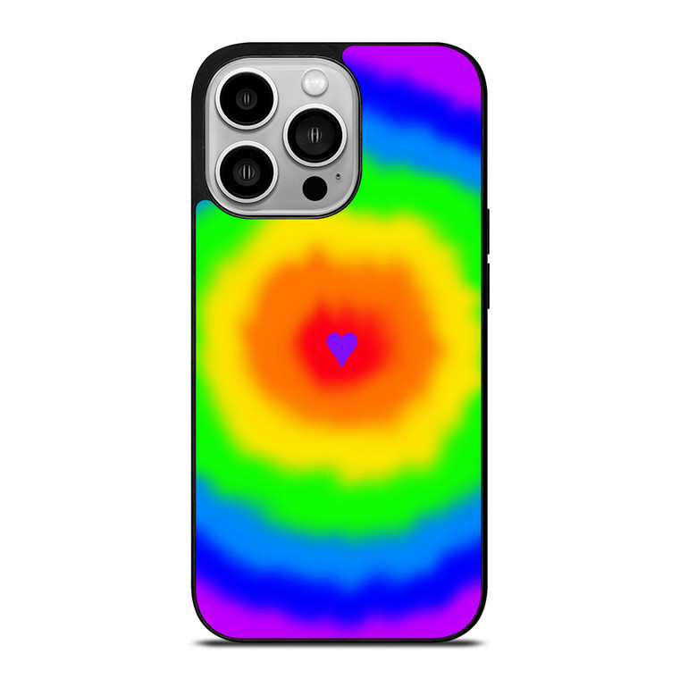 LOVE RAINBOW TIE DYE PATTERN iPhone 14 Pro Case Cover