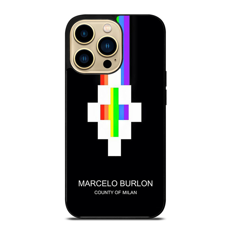 MARCELO BURLON MILAN RAINBOW LOGO iPhone 14 Pro Case Cover