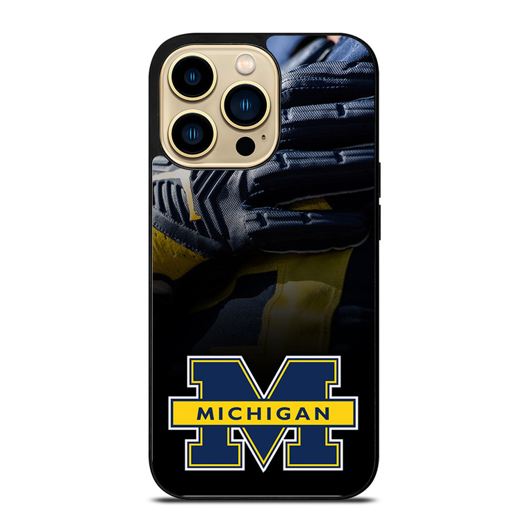MICHIGAN WOLVERINES JERSEY GLOVES iPhone 14 Pro Case Cover