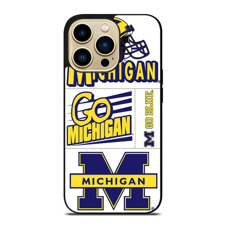 MICHIGAN WOLVERINES STICKER COLLAGE iPhone 14 Pro Case Cover