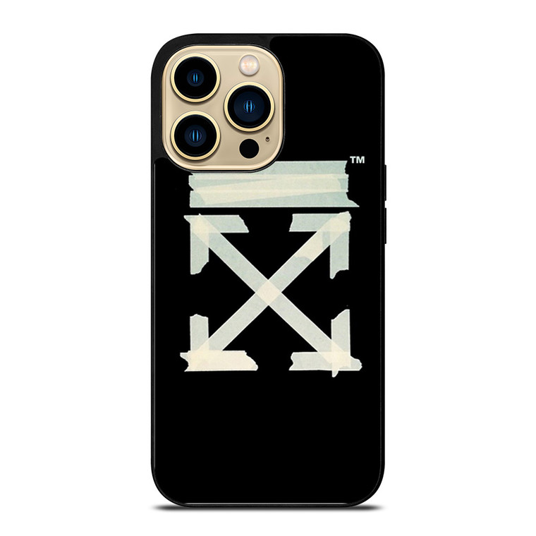 OFF WHITE TAPE LOGO iPhone 14 Pro Case Cover