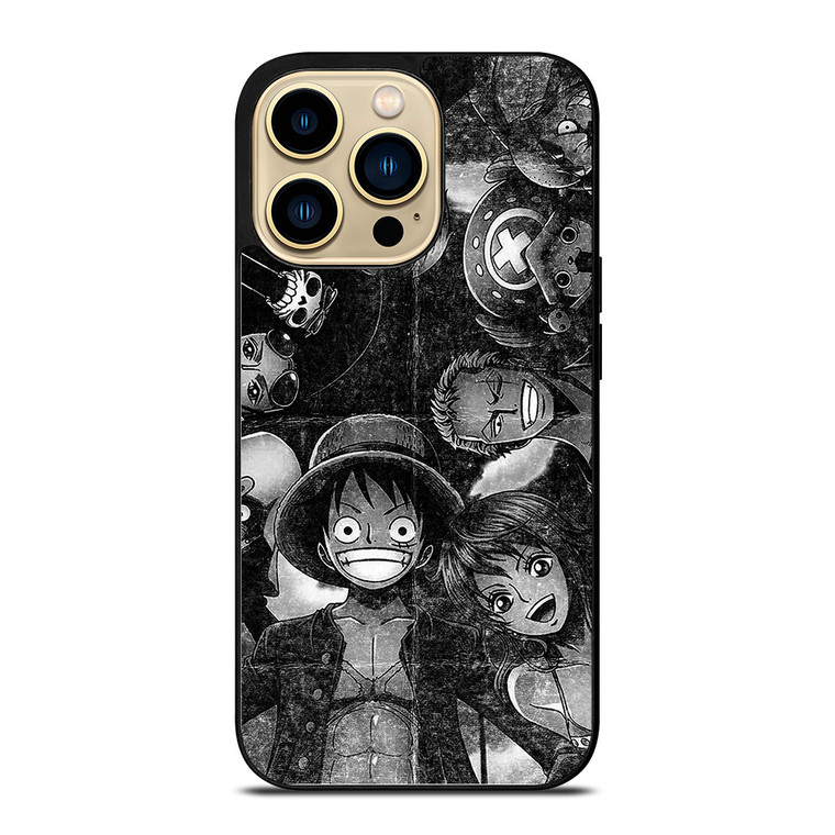 ONE PIECE BLACK WHITE GRUNGE ALL iPhone 14 Pro Case Cover