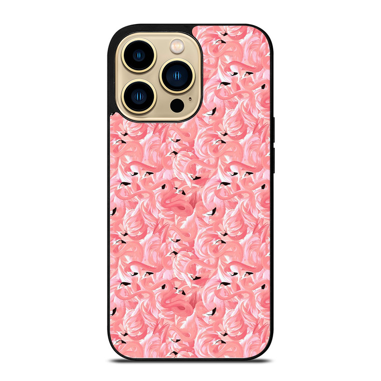 PINK FLAMINGO PATTERN iPhone 14 Pro Case Cover