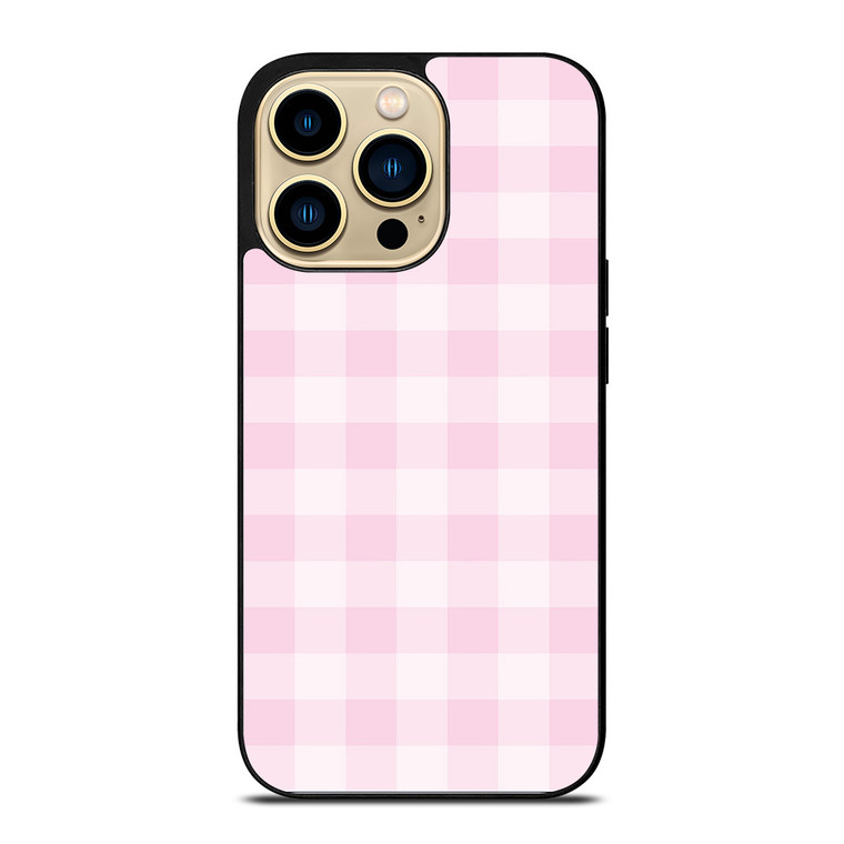 PINK PLAID PATTERN iPhone 14 Pro Case Cover