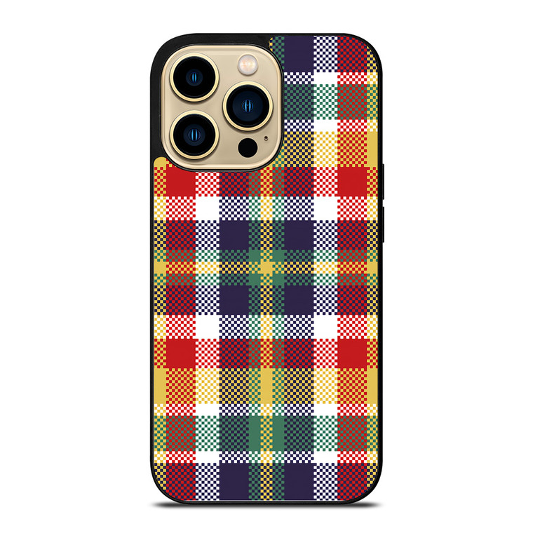 PIXELIZED TARTAN PATTERN iPhone 14 Pro Case Cover
