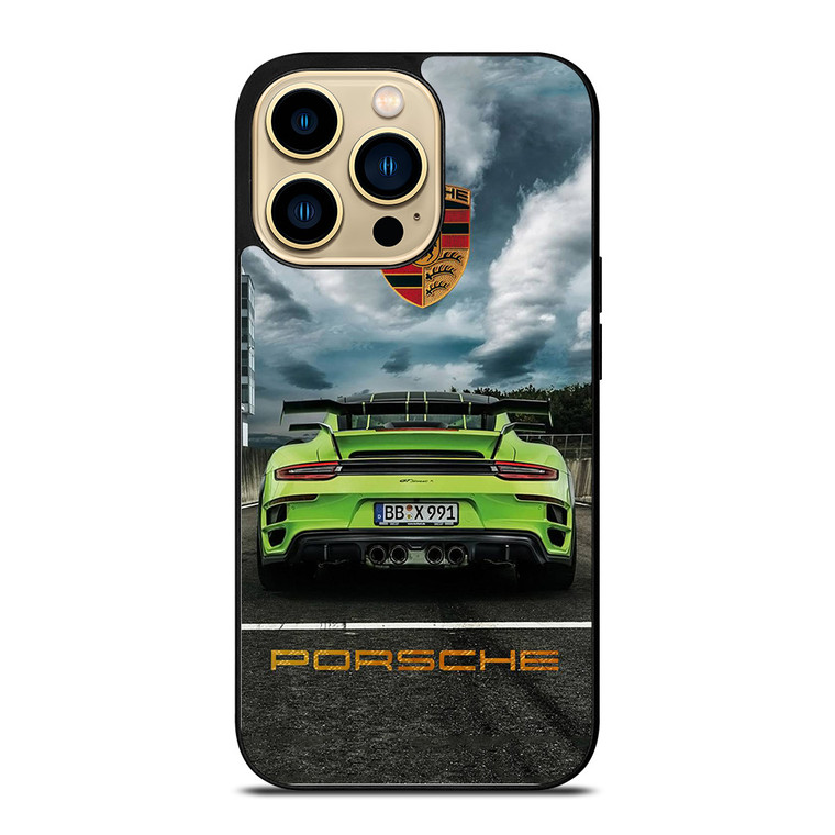 PORSCHE LOGO GREEN CAR iPhone 14 Pro Case Cover