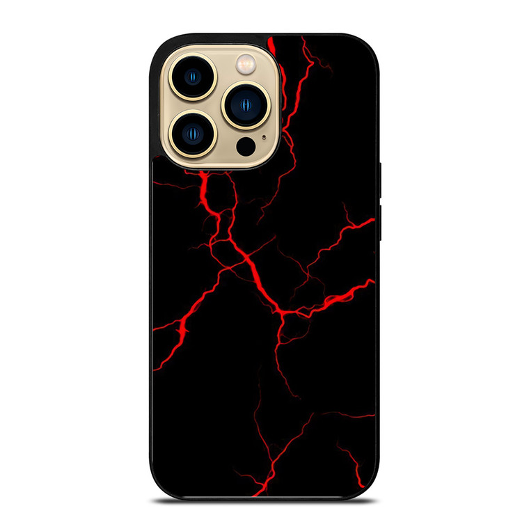 RED NEON LIGHTNING PATTERN iPhone 14 Pro Case Cover