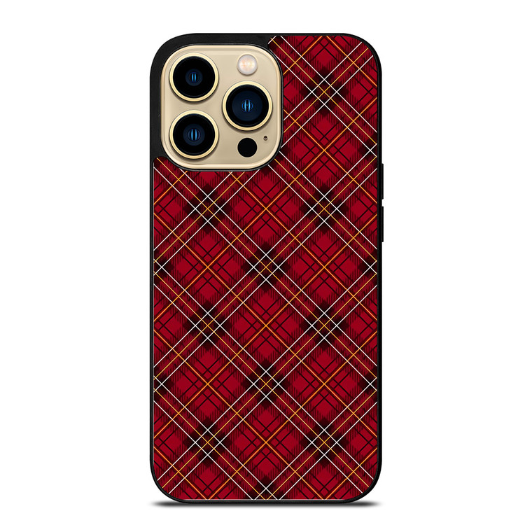 RED TARTAN CROSS PLAID iPhone 14 Pro Case Cover