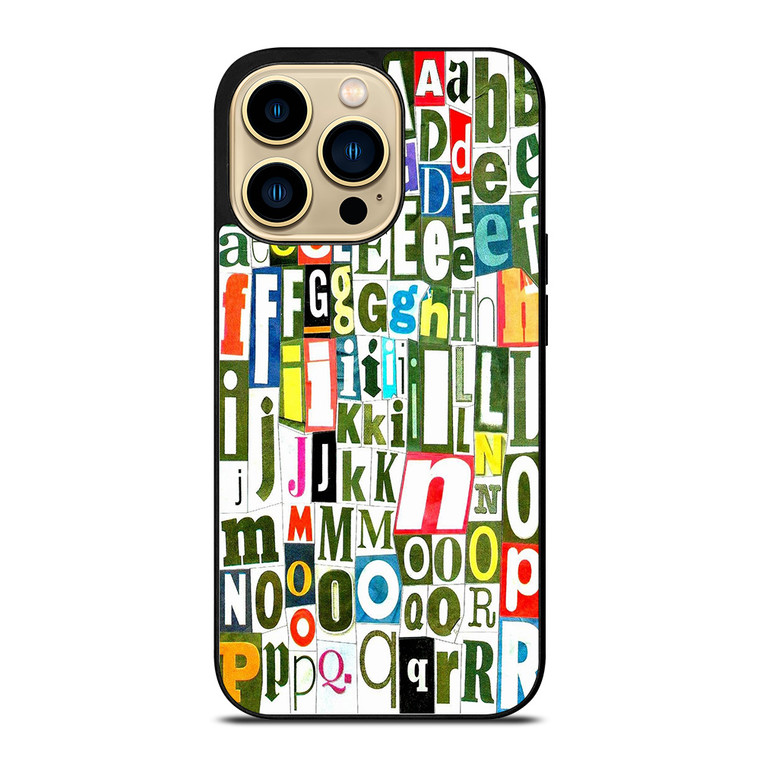 RETRO ALPHABET GREEN COLLAGE iPhone 14 Pro Case Cover