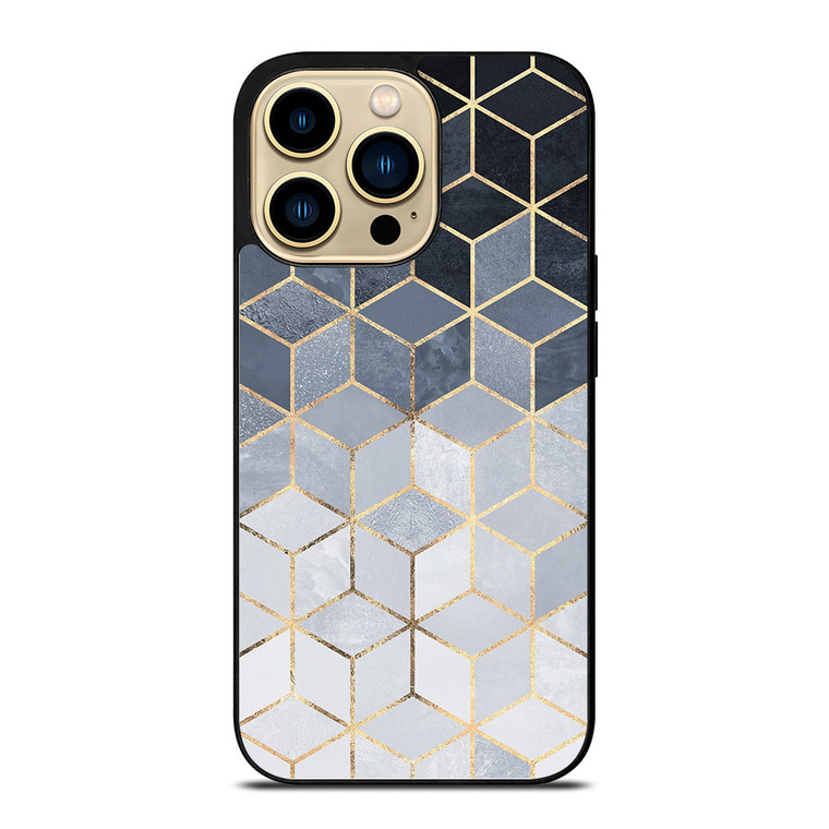SOFT BLUE GRADIENT CUBES iPhone 14 Pro Case Cover