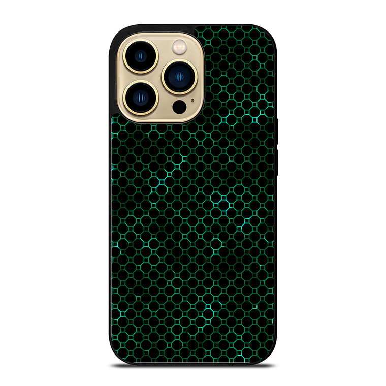 STYLISH HEXAGONAL GREEN PATTERN iPhone 14 Pro Case Cover