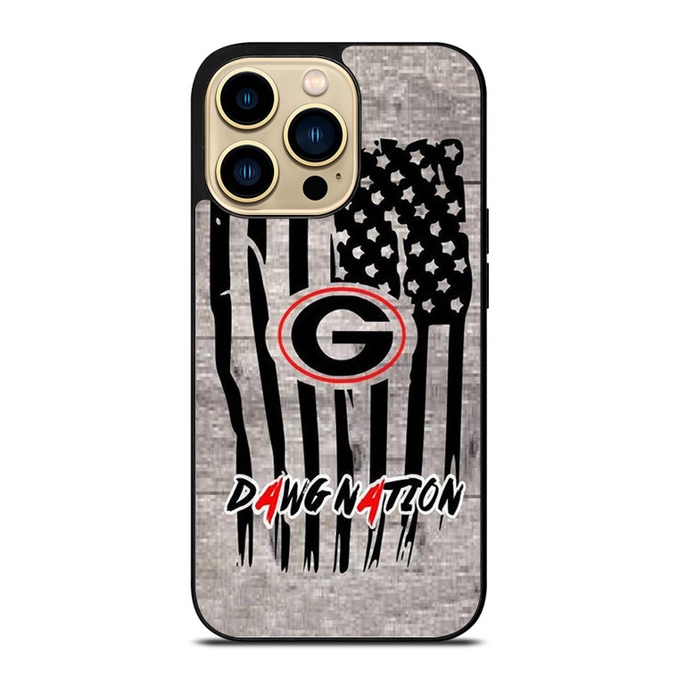 UNIVERSITY OF GEORGIA BULLDOGSWOODEN LOGO iPhone 14 Pro Case Cover