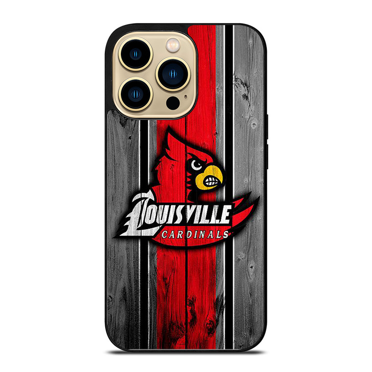 UNIVERSITY OF LOUISVILLE WOODEN LOGO iPhone 14 Pro Case Cover