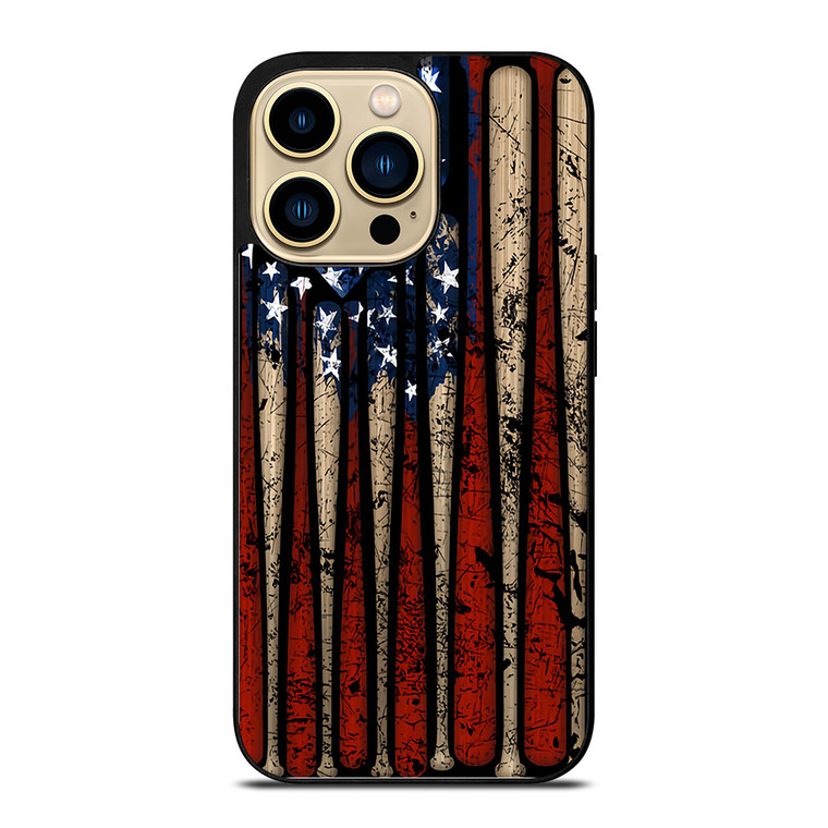 USA FLAG AMERICAN BASEBALL iPhone 14 Pro Case Cover