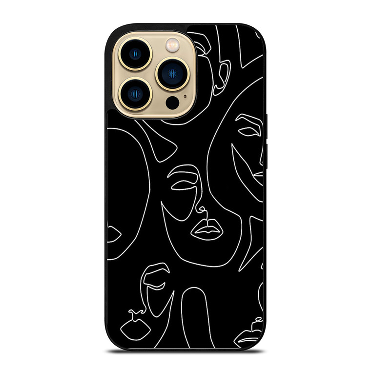 WOMAN FACE SKETCH PATTERN iPhone 14 Pro Case Cover