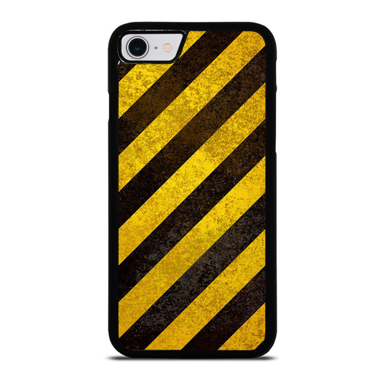 BLACK YELLOW POLICE LINE STRIPE iPhone SE 2022 Case Cover