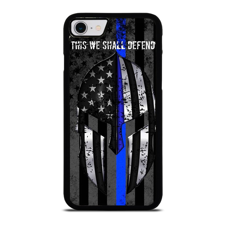 BLUE LINE POLICE WARRIOR iPhone SE 2022 Case Cover