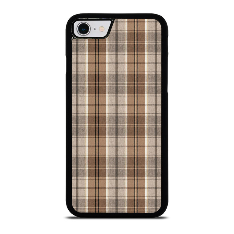 BROWN PLAID PATTERN iPhone SE 2022 Case Cover