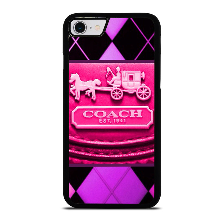 COACH NEW YORK PURPLE PINK LOGO iPhone SE 2022 Case Cover