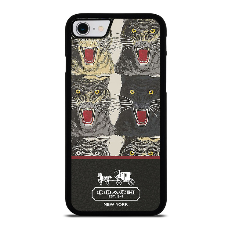 COACH NEW YORK TIGER FACE PATTERN iPhone SE 2022 Case Cover