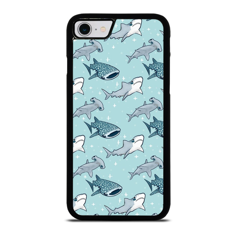 CUTE SHARK PATTERN iPhone SE 2022 Case Cover