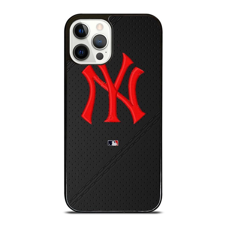 NEW YORK YANKEES STITCHING LEATHER iPhone 12 Pro Case Cover