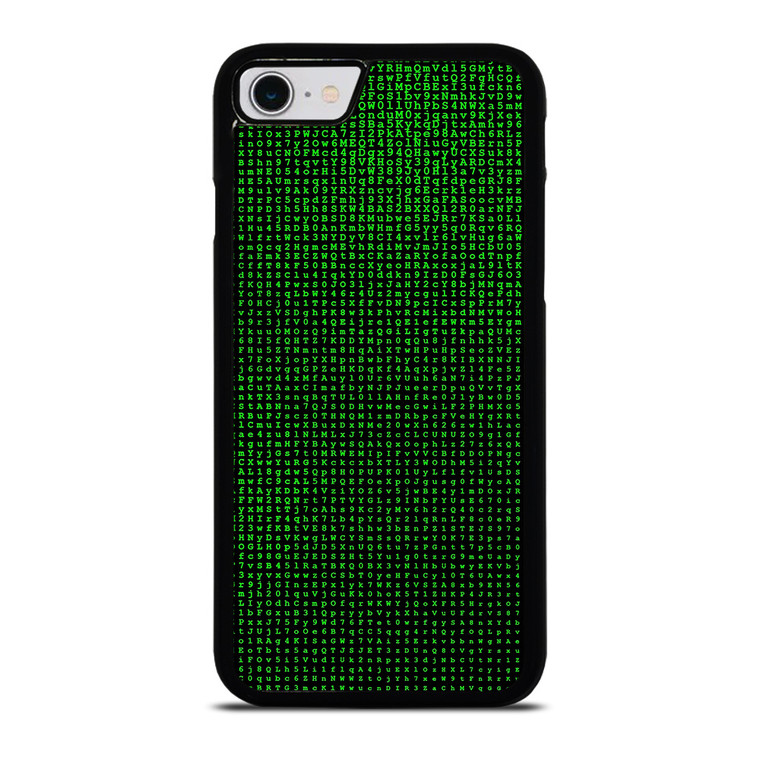 GREEN BINARY CODE PATTERN iPhone SE 2022 Case Cover