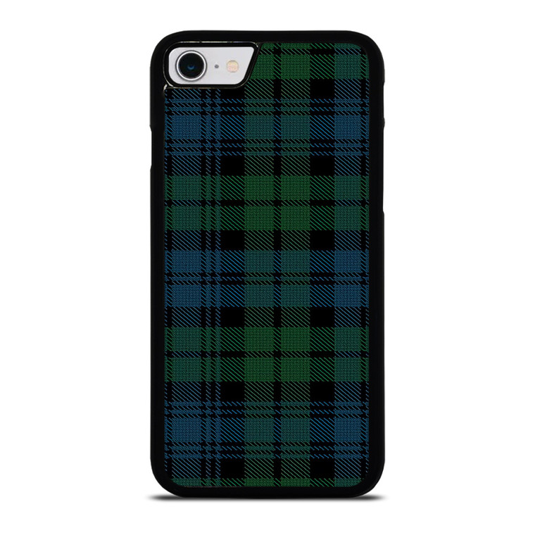 GREEN BLUE TARTAN PATTERN iPhone SE 2022 Case Cover