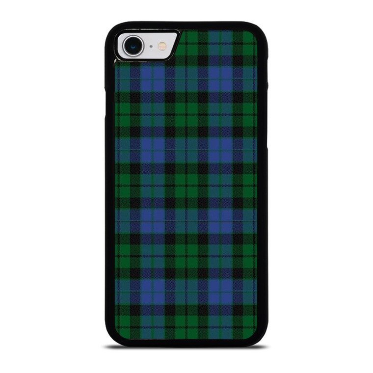 GREEN BLUE TARTAN PLAID PATTERN iPhone SE 2022 Case Cover
