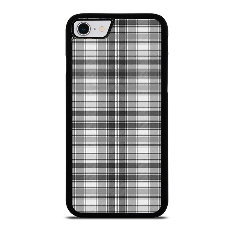 GREY CHECK FABRIC TEXTURES iPhone SE 2022 Case Cover