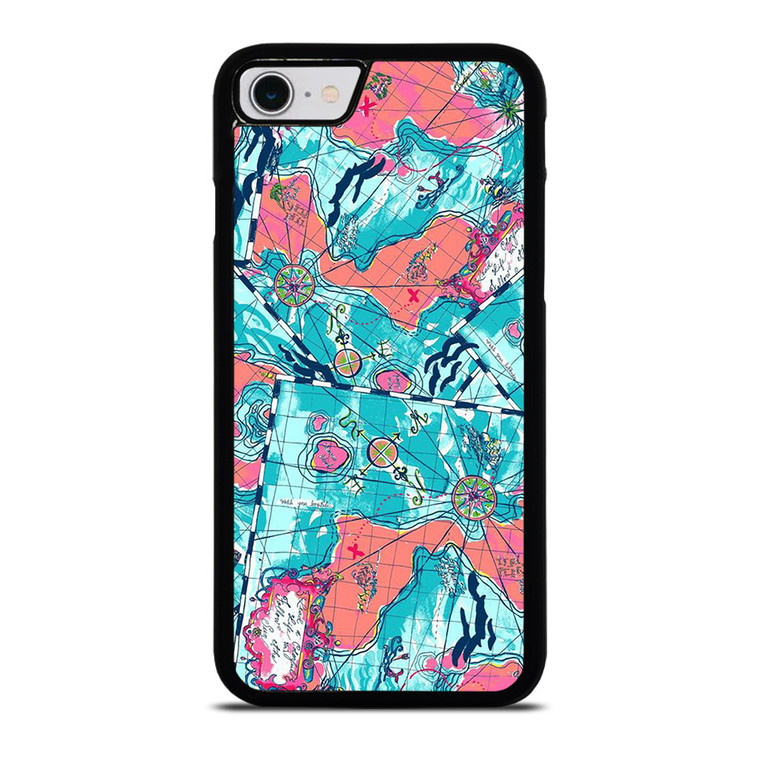 LILLY PULITZER MAP PATTERN iPhone SE 2022 Case Cover