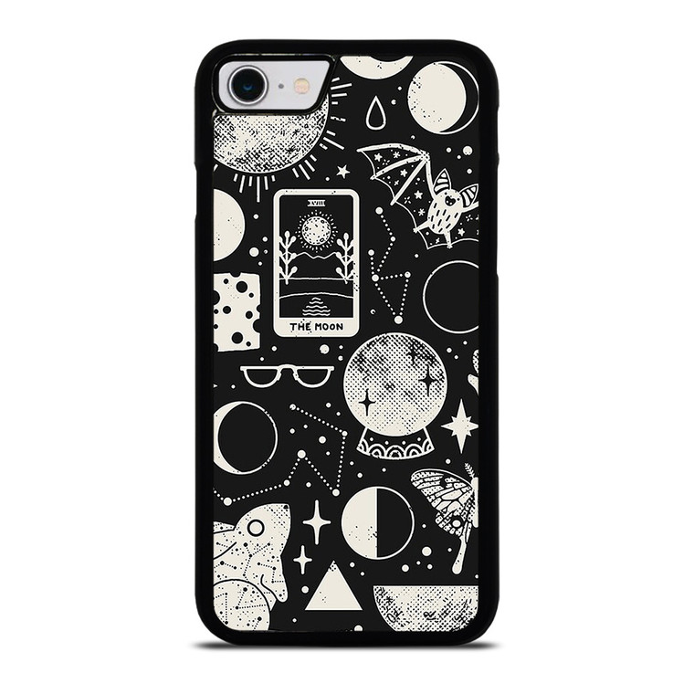 LUNAR PATTERN BLACK WHITE iPhone SE 2022 Case Cover LUNAR PATTERN BLACK WHITE iPhone SE 2022 Case Cover
