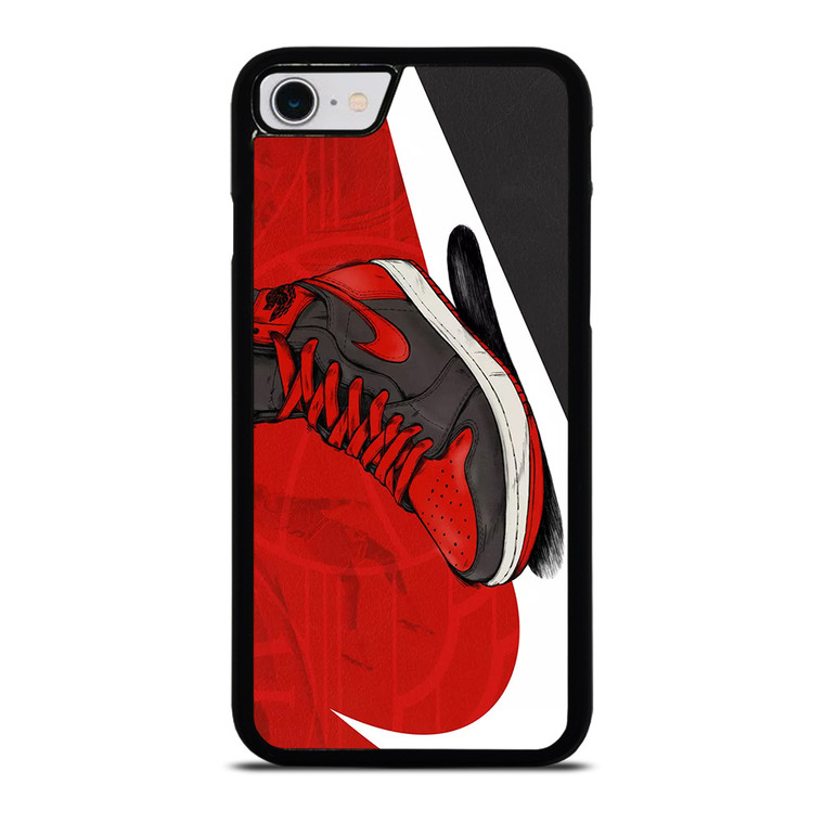 NIKE AIR JORDAN SHOES RED iPhone SE 2022 Case Cover