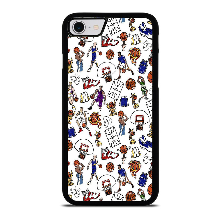 PLAYFUL BASKETBALL DOODLE ART iPhone SE 2022 Case Cover