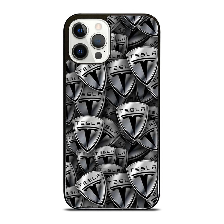 TESLA METAL LOGO COLLAGE iPhone 12 Pro Case Cover