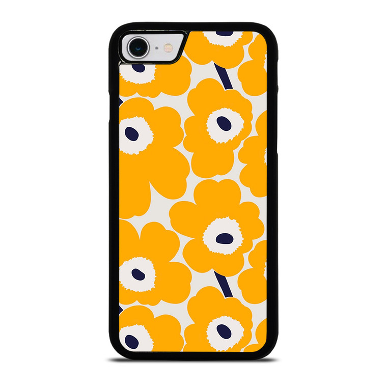 YELLOW RETRO FLORAL PATTERN iPhone SE 2022 Case Cover