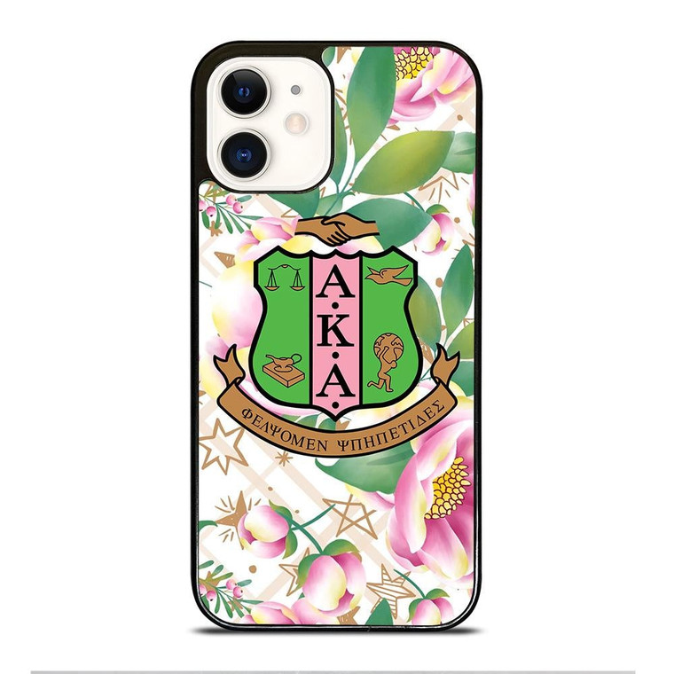 AKA PINK AND GREEN FLOWER LOGO iPhone 12 Case Cover