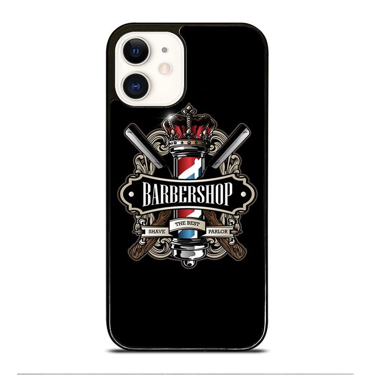 BARBERSHOP POLE HAIR CUT LOGO iPhone 12 Case Cover
