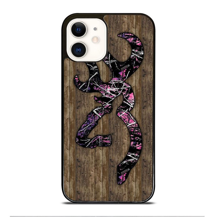 CAMO BROWNING PINK WOOD iPhone 12 Case Cover