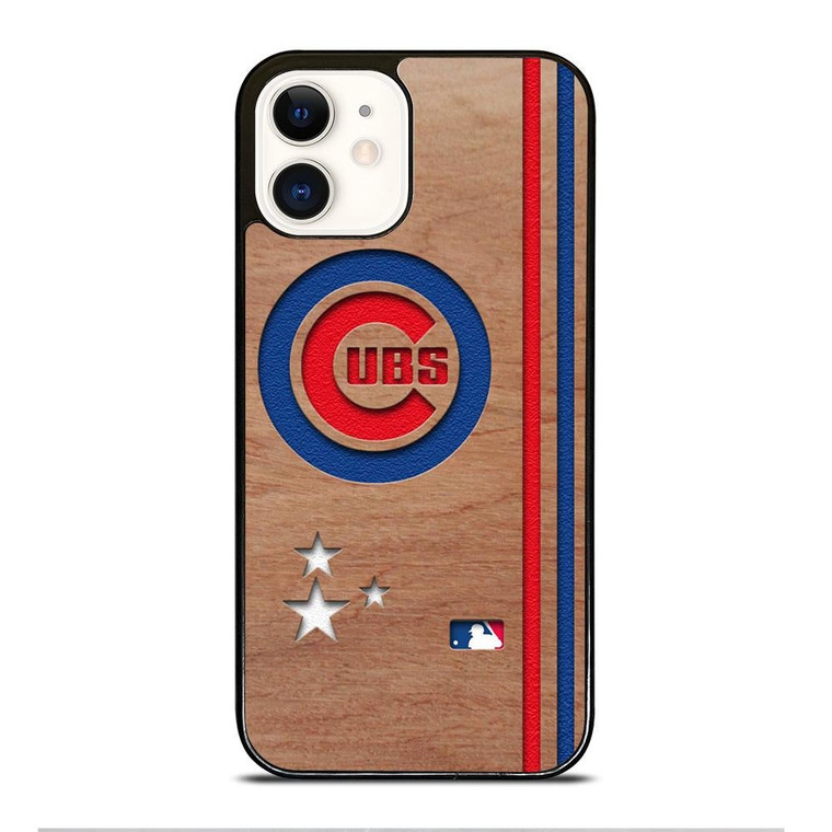 CHICAGO CUBS UBS MLB WOODEN LOGO iPhone 12 Case Cover
