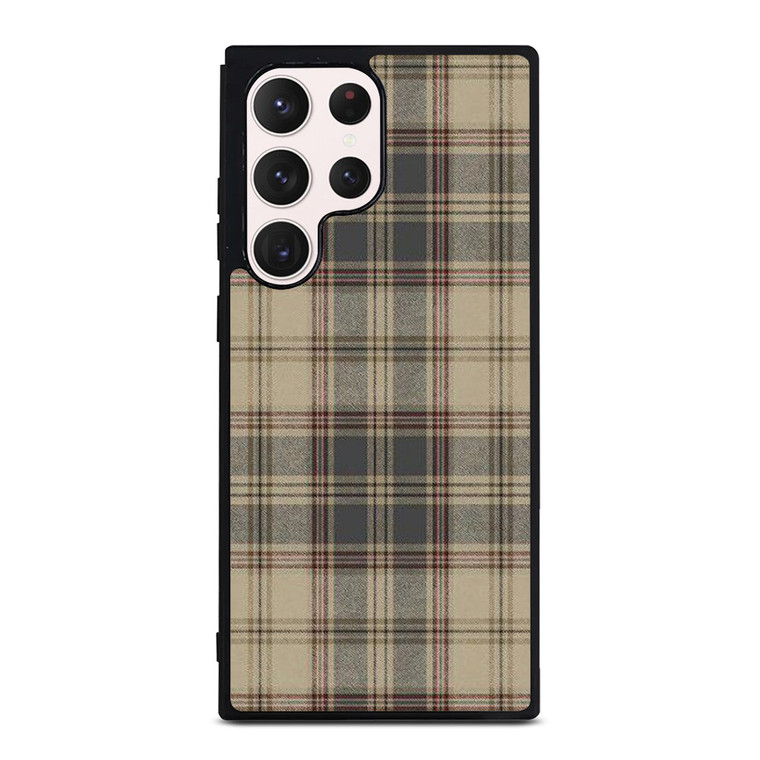 BROWN TARTAN PLAID PATTERN Samsung Galaxy S23 Ultra Case Cover