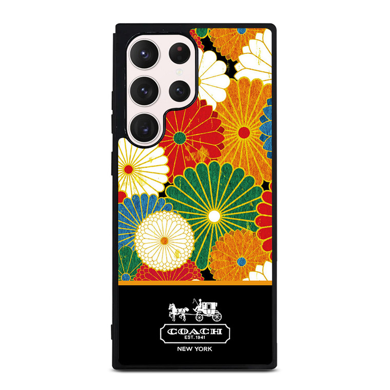COACH NEW YORK COLORFUL FLORAL LOGO Samsung Galaxy S23 Ultra Case Cover