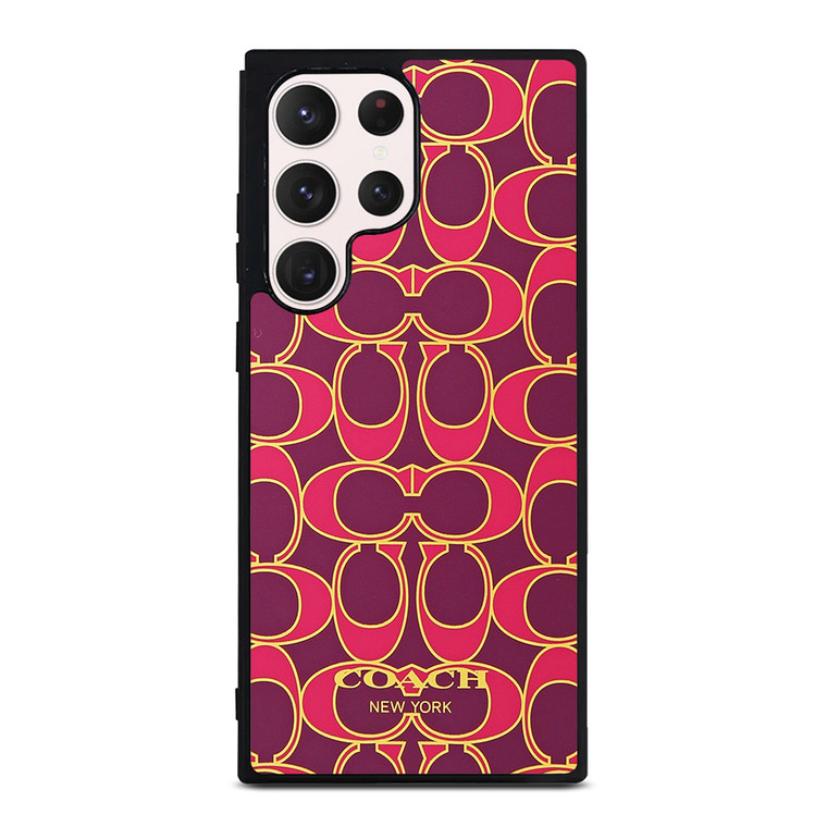 COACH NEW YORK PINK GOLD Samsung Galaxy S23 Ultra Case Cover