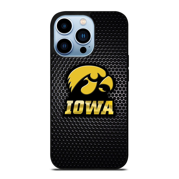 IOWA HAWKEYES METAL LOGO iPhone 13 Pro Max Case Cover