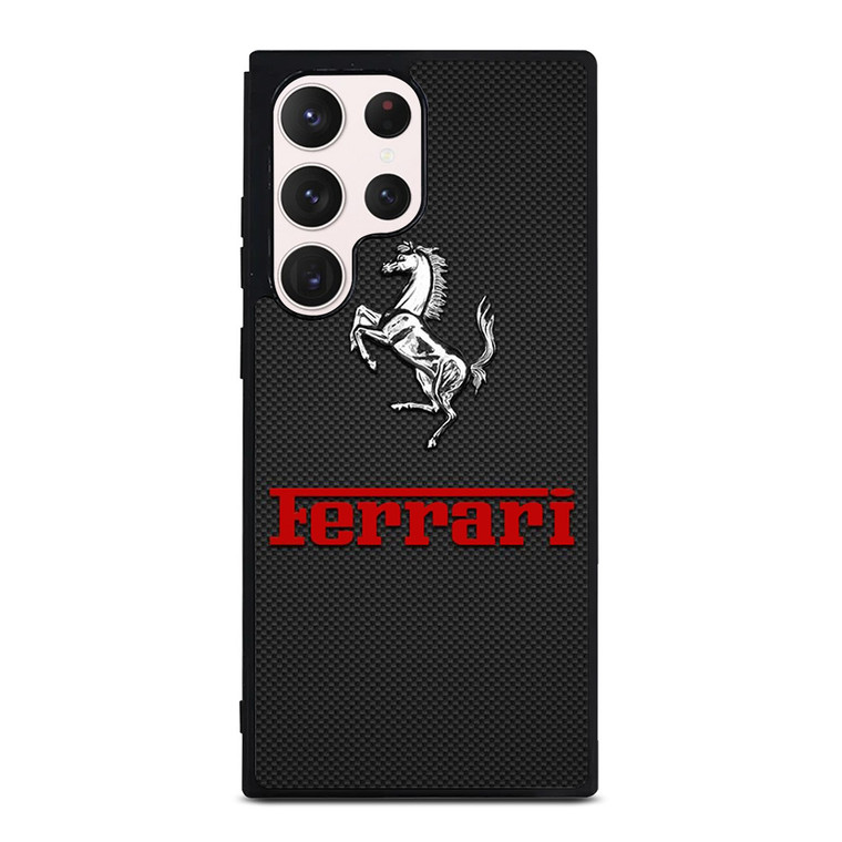 FERRARI HORSE CARBON LOGO Samsung Galaxy S23 Ultra Case Cover