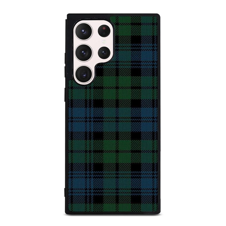 GREEN BLUE TARTAN PATTERN Samsung Galaxy S23 Ultra Case Cover