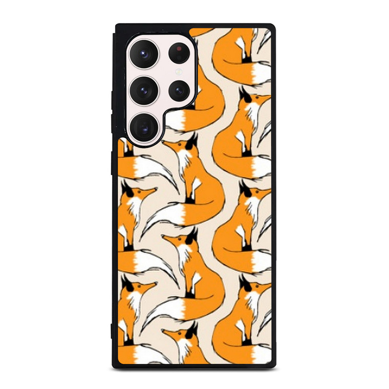 ORANGE FOX PATTERN Samsung Galaxy S23 Ultra Case Cover