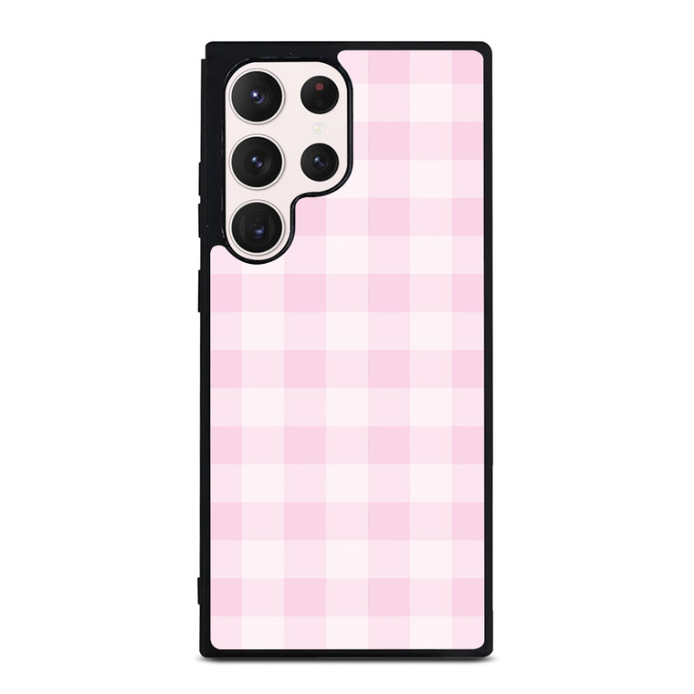 PINK PLAID PATTERN Samsung Galaxy S23 Ultra Case Cover