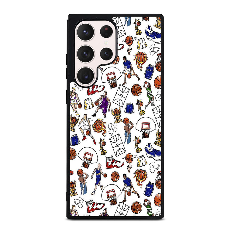 PLAYFUL BASKETBALL DOODLE ART Samsung Galaxy S23 Ultra Case Cover